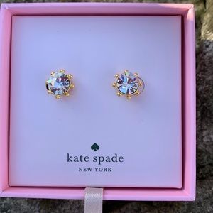 NEW Kate Spade New York Women's Flying Colors Clear Bezel Stud Earrings